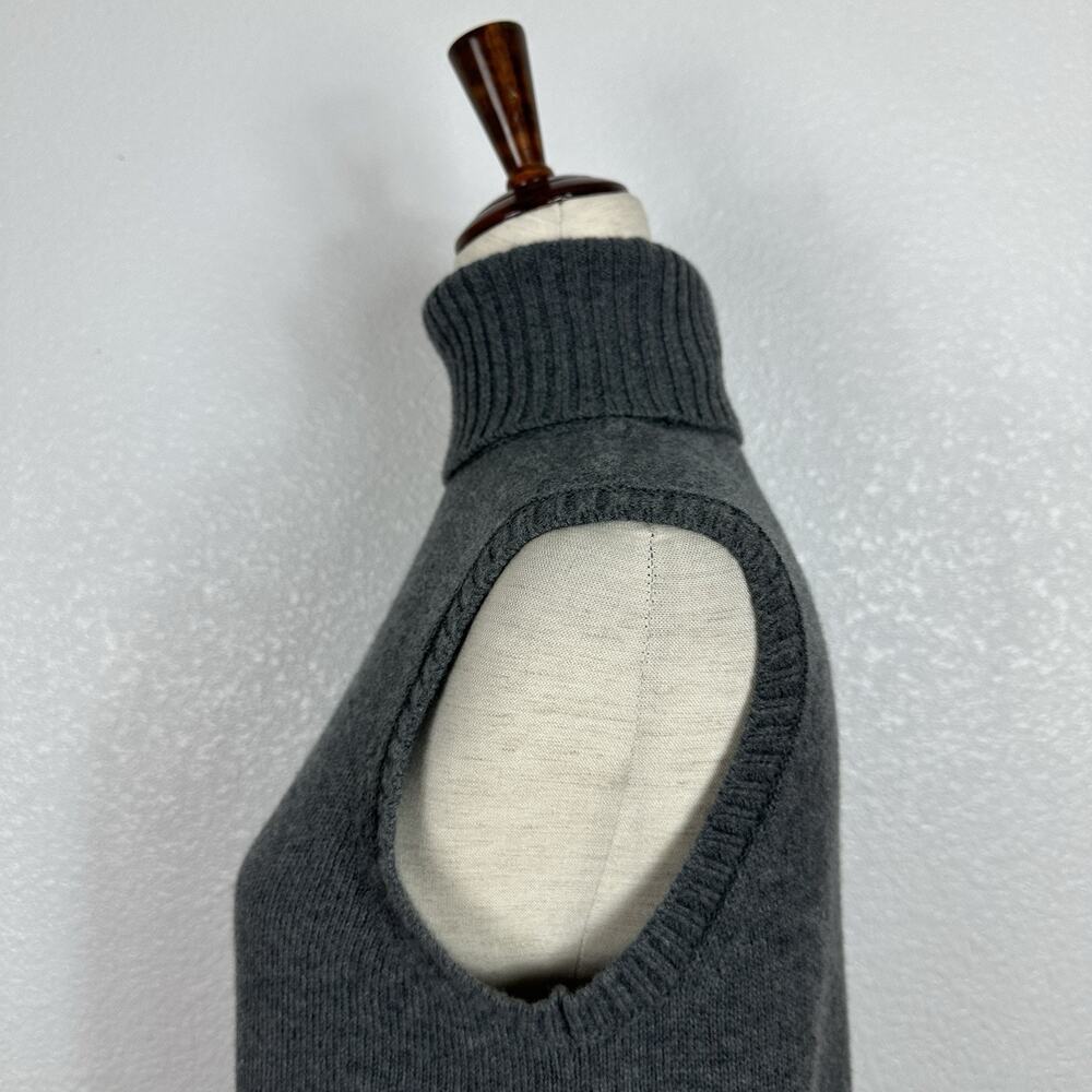 Akris Punto Top Women 6 US Grey Wool Cashmere Turtleneck Sleeveless Minimalist - Picture 6 of 14